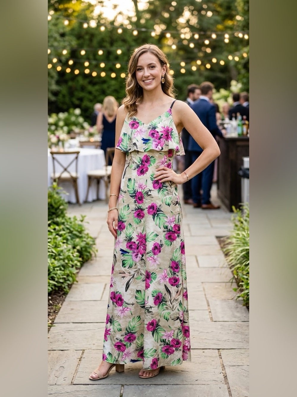 Guess Tropical Floral Maxi Dress